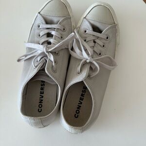 Converse heather grey leather sneakers